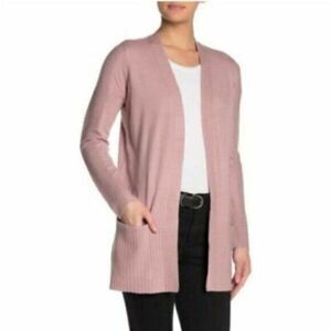 Cyrus Ribbed Sleeve Cozy Pocket Cardigan Rose S NWT MSRP $99